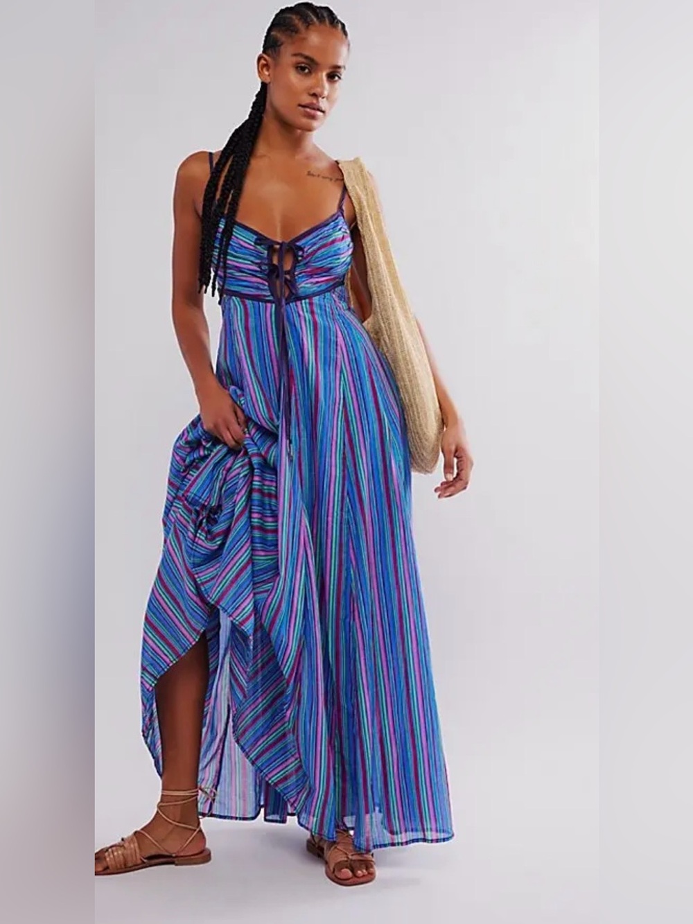🆕 NWT Free People Dream Weaver Maxi Striped Combo Size Small